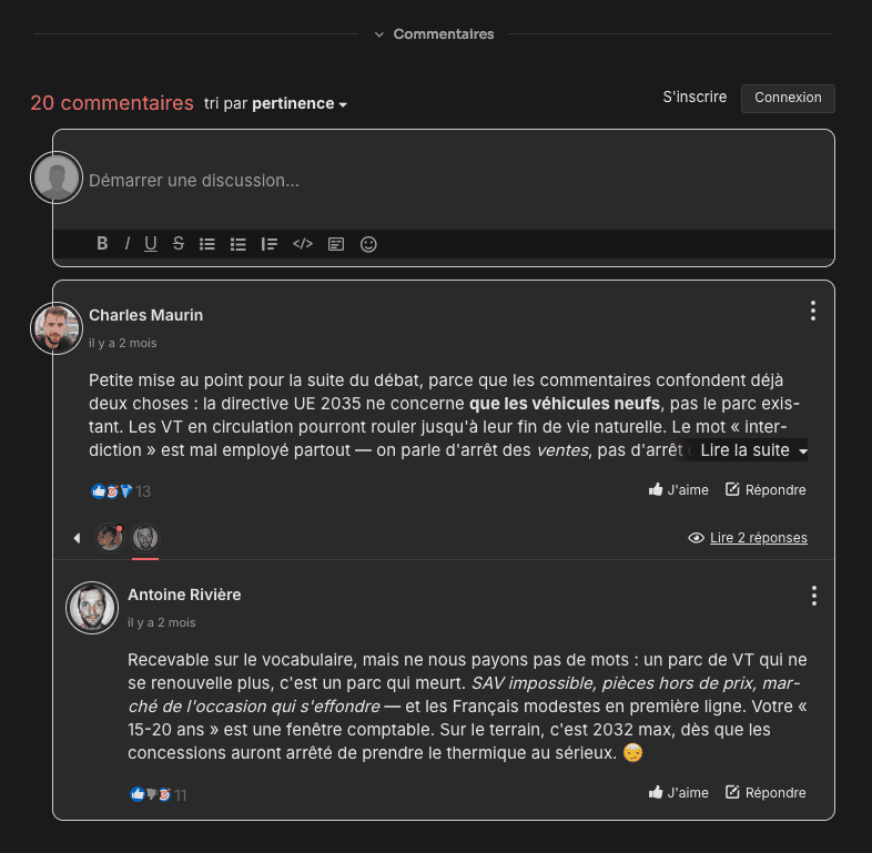 Le widget GraphComment côté lecteurs : fil de discussion, votes, réponses