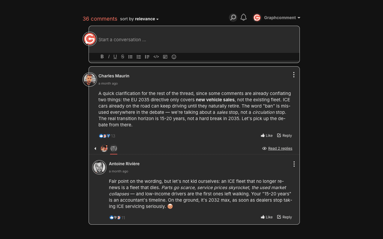 Dark mode — included free, like every theme option